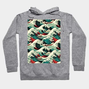 Ephemeral Crests: Hokusai Waves Reimagined Hoodie